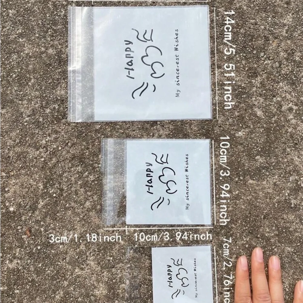 Cute Transparent Gift Small Bags with Positive Messages (50 pack)